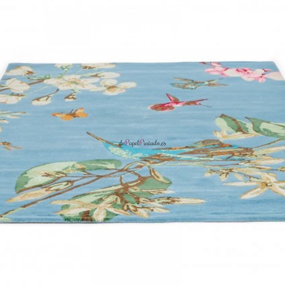 Alfombra WEDGWOOD LANA Y VISCOSA HUMMINGBIRD BLUE 120X180-2